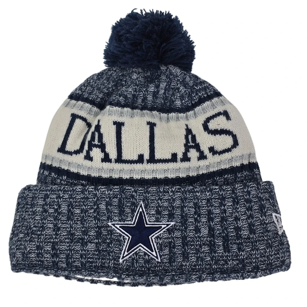 Dallas Cowboys New‎ Era NFL Knit Pom Beanie Hat Stocking Cap One Size Fits Most